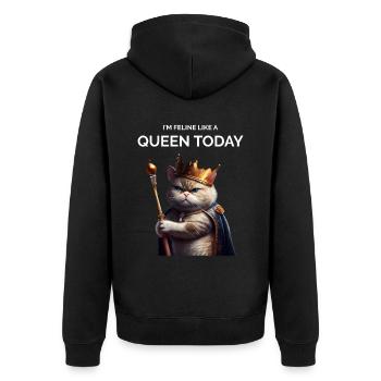 Chat Queen Chat Royal - Veste à capuche bio Premium Unisexe - noir - Dos - Nico (187cm)
