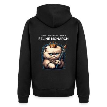 Dame aux chats - Veste à capuche bio Premium Unisexe - noir - Dos - Nico (187cm)