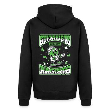 Guitarists vs. Racists Punk Anti-Racism - Unisex Premium Organic Zip Hoodie - black - Back - Nico (187cm)