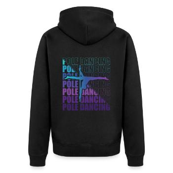 Pole Dance Tänzerin, Stangentanz, Pole Dancing - Unisex Premium Bio Zip Hoodie - Schwarz - Hinten - Nico (187cm)