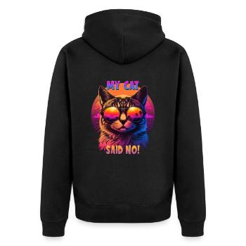 Cat Lovers Design Cat Mama My Cat a dit Non - Veste à capuche bio Premium Unisexe - noir - Dos - Nico (187cm)