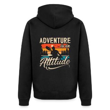 L’aventure en kayak est une attitude rétro canoë - Veste à capuche bio Premium Unisexe - noir - Dos - Nico (187cm)