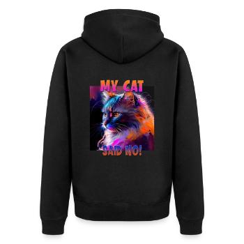 Cat Lovers Design Cat Mama My Cat a dit Non - Veste à capuche bio Premium Unisexe - noir - Dos - Nico (187cm)