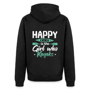 Kayaking Happy est la fille qui fait du canoë - Veste à capuche bio Premium Unisexe - noir - Dos - Nico (187cm)