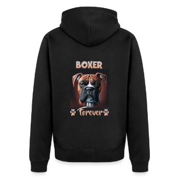 Dog Saying Boxer Design for Dog Lovers - Unisex Premium Organic Zip Hoodie - black - Back - Nico (187cm)