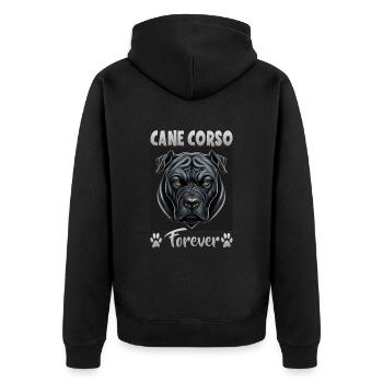 Chien disant Cane Corso design pour les amoureux des chiens - Veste à capuche bio Premium Unisexe - noir - Dos - Nico (187cm)