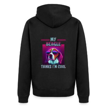 Dog Saying Beagle Design pour les amoureux des chiens - Veste à capuche bio Premium Unisexe - noir - Dos - Nico (187cm)
