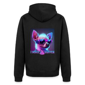 Hunde Spruch Chihuahua Design für Hundeliebhaber - Unisex Premium Bio Zip Hoodie - Schwarz - Hinten - Nico (187cm)