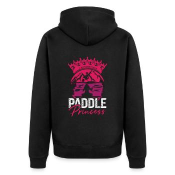 Kayaking Paddle Princess Paddle Boat Kayak Lover - Unisex Premium Organic Zip Hoodie - black - Back - Nico (187cm)