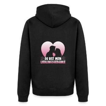 Valentinstag Geschenke Liebhaber Und Paare Designs - Unisex Premium Bio Zip Hoodie - Schwarz - Hinten - Nico (187cm)