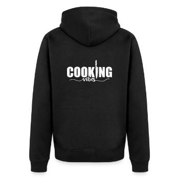 Cooking Vibes Chef Hobby Food Kitchen - Unisex Premium Organic Zip Hoodie - black - Back - Nico (187cm)