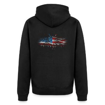 Amérique patriotique États-Unis Drapeau 4 juillet Américain - Veste à capuche bio Premium Unisexe - noir - Dos - Nico (187cm)