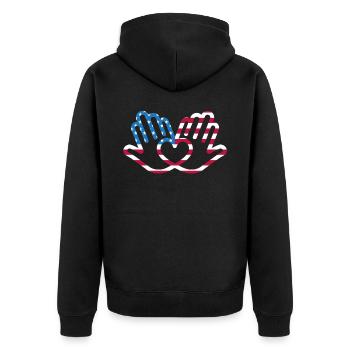 Amérique patriotique États-Unis Drapeau 4 juillet Américain - Veste à capuche bio Premium Unisexe - noir - Dos - Nico (187cm)