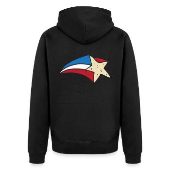 Amérique patriotique États-Unis Drapeau 4 juillet Américain - Veste à capuche bio Premium Unisexe - noir - Dos - Nico (187cm)