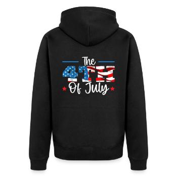 Amérique patriotique États-Unis Drapeau 4 juillet Américain - Veste à capuche bio Premium Unisexe - noir - Dos - Nico (187cm)