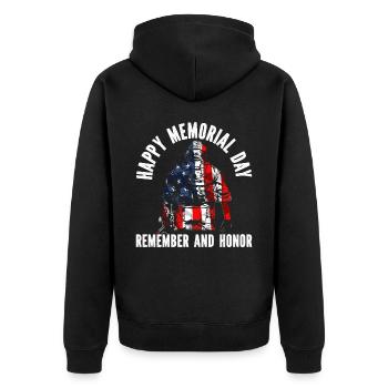 Patriotic Veteran USA Flag American Memorial Day - Veste à capuche bio Premium Unisexe - noir - Dos - Nico (187cm)
