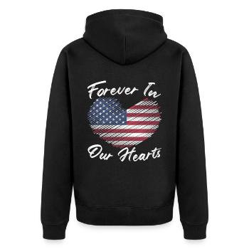 Patriotic Veteran USA Flag American Memorial Day - Veste à capuche bio Premium Unisexe - noir - Dos - Nico (187cm)