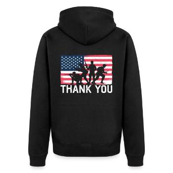 Patriotic Veteran USA Flag American Memorial Day - Veste à capuche bio Premium Unisexe - noir - Dos - Nico (187cm)