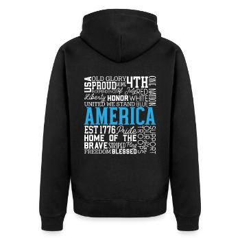 Patriotic Veteran USA Flag American Memorial Day - Veste à capuche bio Premium Unisexe - noir - Dos - Nico (187cm)
