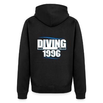 Diver Birthday - Diving since October 1996 - Unisex Premium Organic Zip Hoodie - black - Back - Nico (187cm)