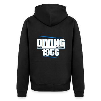 Diver Birthday - Diving since October 1956 - Unisex Premium Organic Zip Hoodie - black - Back - Nico (187cm)