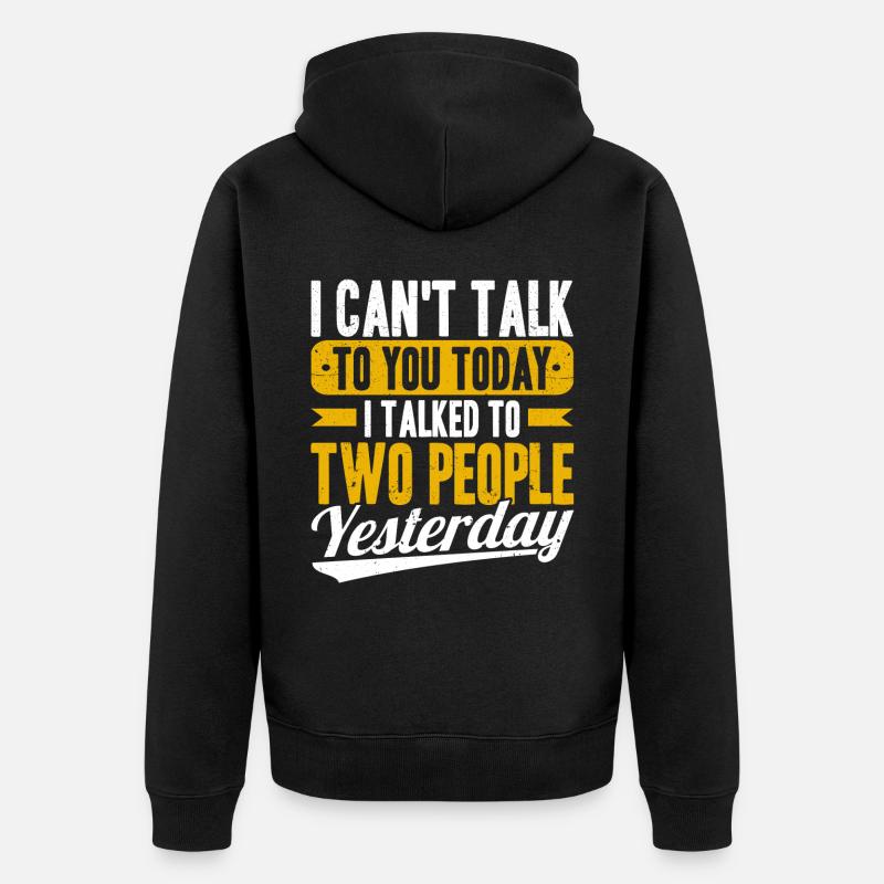 Introverted Gift Sarcastic Introverted - Unisex Premium Organic Zip Hoodie - black