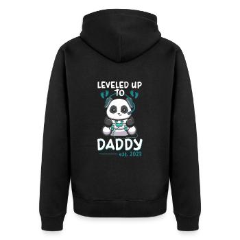 Nivelé à papa 2023 Père enceinte - Veste à capuche bio Premium Unisexe - noir - Dos - Nico (187cm)