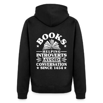 Cadeau Introverti Sarcastique Introverti - Veste à capuche bio Premium Unisexe - noir - Dos - Nico (187cm)