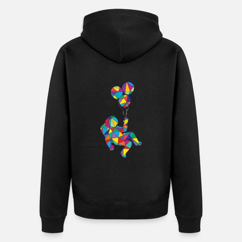 Low Poly Astronome Poly Astronaute - Veste à capuche bio Premium Unisexe - noir