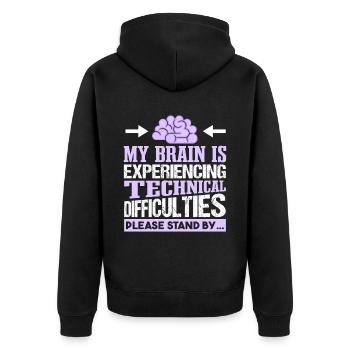 Quote Epilepsy Awareness Fighters - Unisex Premium Organic Zip Hoodie - black - Back - Nico (187cm)