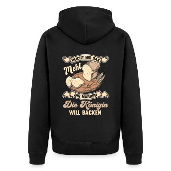 Bäcker Bäckerei Lustiger Spruch Brot Geschenk - Unisex Premium Bio Zip Hoodie - Schwarz - Hinten - Nico (187cm)