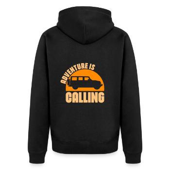 Offroad Geländewagen - Unisex Premium Bio Zip Hoodie - Schwarz - Hinten - Nico (187cm)