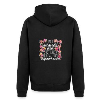 Schnoodle Mom - Unisex Premium Bio Zip Hoodie - Schwarz - Hinten - Nico (187cm)