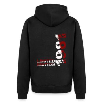 1981 Limited Edition Geburtstag Geschenk Frau Mann - Unisex Premium Bio Zip Hoodie - Schwarz - Hinten - Nico (187cm)