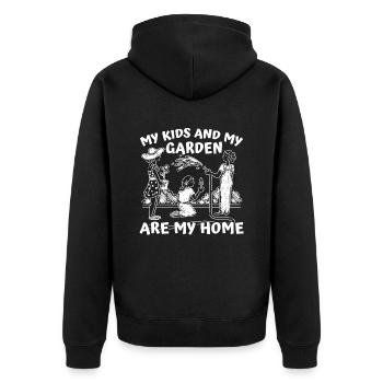 Hobbygärtner Garten Mutter Gärtnerische Mama - Unisex Premium Bio Zip Hoodie - Schwarz - Hinten - Nico (187cm)