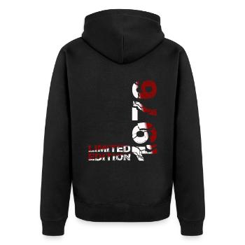 1976 Limited Edition Birthday Gift Wife Husband - Unisex Premium Organic Zip Hoodie - black - Back - Nico (187cm)