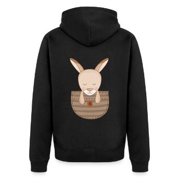 Cute Kangaroo Pouch Kangaroos - Unisex Premium Organic Zip Hoodie - black - Back - Nico (187cm)