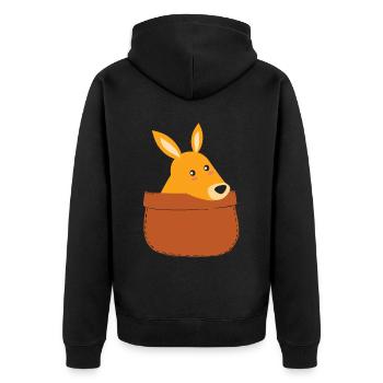 Cute Kangaroo Pouch Kangaroos - Unisex Premium Organic Zip Hoodie - black - Back - Nico (187cm)