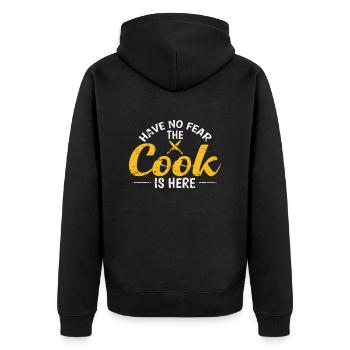 Have no Fear the Cook is Here Koch Hobby - Unisex Premium Organic Zip Hoodie - black - Back - Nico (187cm)