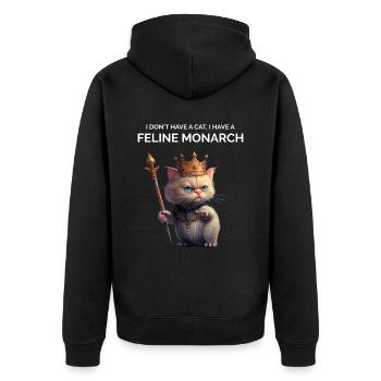 Lustige Katze sagt verrückte Katzendame - Unisex Premium Bio Zip Hoodie - Schwarz - Hinten - Nico (187cm)