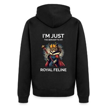 Proud Cat Owner - Unisex Premium Organic Zip Hoodie - black - Back - Nico (187cm)