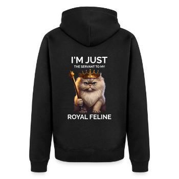 I'm Just The Servant Persian Cat Queen - Unisex Premium Organic Zip Hoodie - black - Back - Nico (187cm)