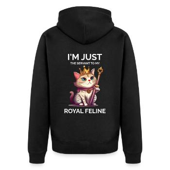 I'm Just The Servant Royal Cat Kawaii Kitten - Unisex Premium Organic Zip Hoodie - black - Back - Nico (187cm)