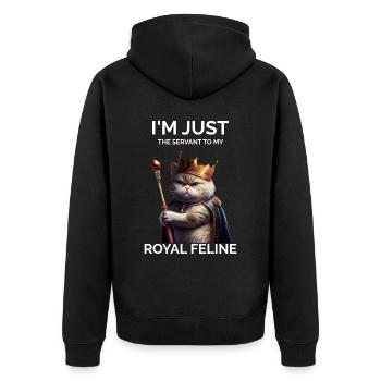 Je ne suis que le chat royal serviteur - Veste à capuche bio Premium Unisexe - noir - Dos - Nico (187cm)