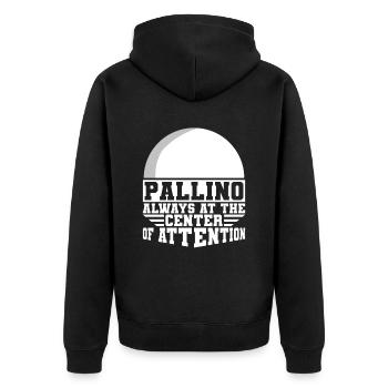 Pallino - Immer im Mittelpunkt der Aufmerksamkeit - Unisex Premium Bio Zip Hoodie - Schwarz - Hinten - Nico (187cm)