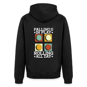 Pallino's In Play - Rolling All Day - Boccia - Unisex Premium Organic Zip Hoodie - black - Back - Nico (187cm)