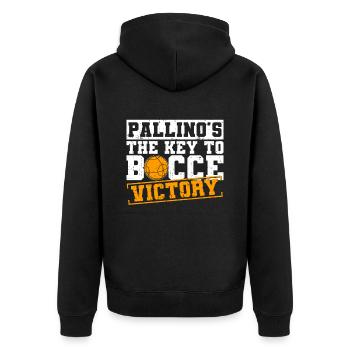Pallino is the key to Bocce victory - Bocce - Unisex Premium Organic Zip Hoodie - black - Back - Nico (187cm)