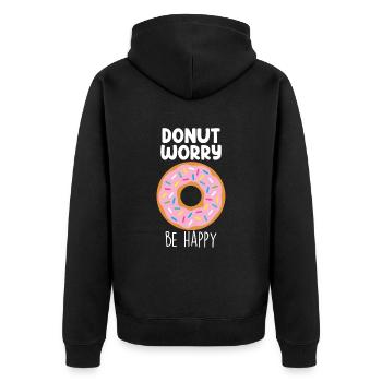 Donut Sprinkles Doughnut Fried Dough Sweet Dessert - Unisex Premium Organic Zip Hoodie - black - Back - Nico (187cm)