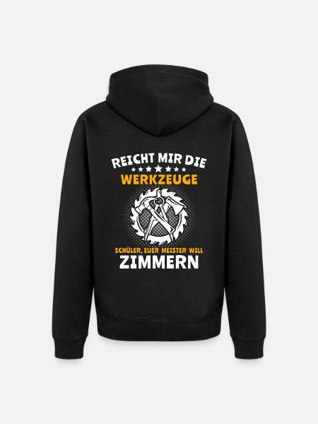 Zimmermann Zimmerer Zimmerleute - Unisex Premium Bio Zip Hoodie - Schwarz