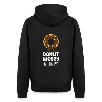 Donuts Food Lover Donut Saying Funny Donuts - Unisex Premium Organic Zip Hoodie - black - Back - Nico (187cm)
